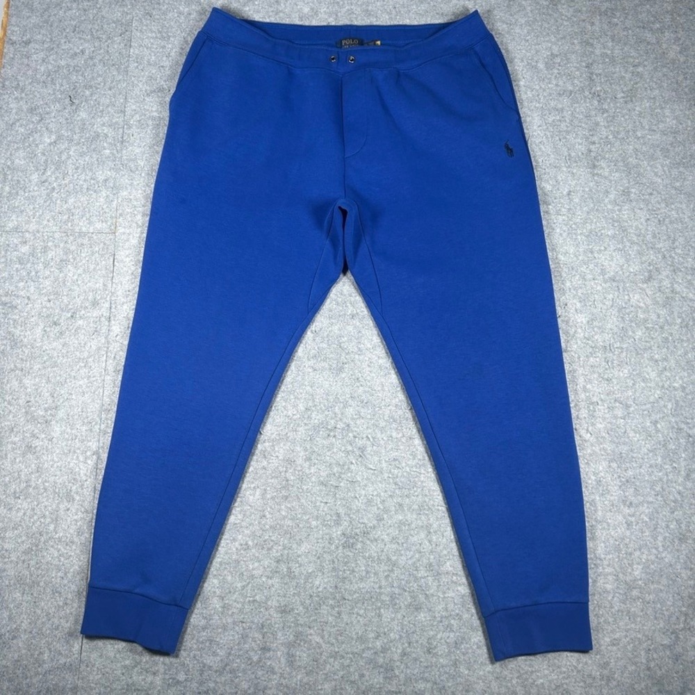 Polo Ralph Lauren Sweatpants Men XXL Blue Double Knit Joggers Athleisure Lounge